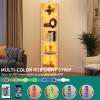 imageYITAHOME 5Tier Corner Shelf 708quot Tall Modern Free Standing Corner Bookshelf 5 Shelf Display Corners Bookcase and BookshelvesWooden Open Storage Book Shelves for Living Room Home Office WhiteWhite