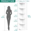 imageYITAHOME 5Tier Corner Shelf 708quot Tall Modern Free Standing Corner Bookshelf 5 Shelf Display Corners Bookcase and BookshelvesWooden Open Storage Book Shelves for Living Room Home Office WhiteWhite
