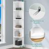 imageYITAHOME 5Tier Corner Shelf 708quot Tall Modern Free Standing Corner Bookshelf 5 Shelf Display Corners Bookcase and BookshelvesWooden Open Storage Book Shelves for Living Room Home Office WhiteWhite