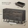 imageYITAHOME 6 Drawer DresserTV Stand for 55 Inch TVEntertainment CenterConsole Table with Black Metal Handles ampamp AntiTipping Device for Living RoomBedroom  Dark Rustic Oak157D x 31W x 472H 6 Drawers