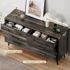 imageYITAHOME 6 Drawer DresserTV Stand for 55 Inch TVEntertainment CenterConsole Table with Black Metal Handles ampamp AntiTipping Device for Living RoomBedroom  Dark Rustic Oak157D x 31W x 472H 6 Drawers