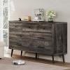 imageYITAHOME 6 Drawer DresserTV Stand for 55 Inch TVEntertainment CenterConsole Table with Black Metal Handles ampamp AntiTipping Device for Living RoomBedroom  Dark Rustic Oak16D x 475W x 315H 7 Drawers