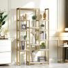 imageYITAHOME 6 Tier Gold Bookshelf 71 Tall Modern Free Standing Bookshelf with 12 Shelf Bookcase Faux Marble Open Display Storage Book Shelves for Living Room Bedroom Office Home Gold ampamp MarbleGold