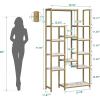 imageYITAHOME 6 Tier Gold Bookshelf 71 Tall Modern Free Standing Bookshelf with 12 Shelf Bookcase Faux Marble Open Display Storage Book Shelves for Living Room Bedroom Office Home Gold ampamp MarbleGold