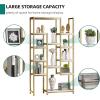 imageYITAHOME 6 Tier Gold Bookshelf 71 Tall Modern Free Standing Bookshelf with 12 Shelf Bookcase Faux Marble Open Display Storage Book Shelves for Living Room Bedroom Office Home Gold ampamp MarbleGold