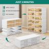 imageYITAHOME 6 Tiers24 Pairs Installation Free Shoe Storage Box for Closet Folding Shoe Cabinets with Magnetic Doors Collapsible Shoe Rack Sneaker Organizer for Entryway Living Room Bedroom Whitewithout Boots Tiers