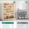 imageYITAHOME 6 Tiers24 Pairs Installation Free Shoe Storage Box for Closet Folding Shoe Cabinets with Magnetic Doors Collapsible Shoe Rack Sneaker Organizer for Entryway Living Room Bedroom Whitewith Boots Tiers