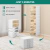 imageYITAHOME 6 Tiers24 Pairs Installation Free Shoe Storage Box for Closet Folding Shoe Cabinets with Magnetic Doors Collapsible Shoe Rack Sneaker Organizer for Entryway Living Room Bedroom Whitewithout Boots Tiers