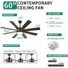 imageYITAHOME 60 Inch Black Ceiling Fan with Lights and Remote8 BladesApp Control Modern Smart Ceiling Fan Compatible with Alexa for Indoor Reversible Quiet Motor Memory FunctionBlack Gold
