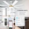imageYITAHOME 60 Inch Black Ceiling Fan with Lights and Remote8 BladesApp Control Modern Smart Ceiling Fan Compatible with Alexa for Indoor Reversible Quiet Motor Memory FunctionWhite  Gold