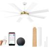 imageYITAHOME 60 Inch Black Ceiling Fan with Lights and Remote8 BladesApp Control Modern Smart Ceiling Fan Compatible with Alexa for Indoor Reversible Quiet Motor Memory FunctionWhite  Gold