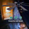 imageYITAHOME 60 Inch Black Ceiling Fan with Lights and Remote8 BladesApp Control Modern Smart Ceiling Fan Compatible with Alexa for Indoor Reversible Quiet Motor Memory FunctionBlack