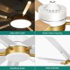 imageYITAHOME 60 Inch Ceiling Fan with Light and Remote 5 Blades with Crystal Rod Design Modern Chandelier Ceiling Fan with Reversible Quiet Motor Indoor Fan with 3 LED Color White ampampGoldWhite  Gold