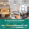 imageYITAHOME 60 Inch Ceiling Fan with Light and Remote 5 Blades with Crystal Rod Design Modern Chandelier Ceiling Fan with Reversible Quiet Motor Indoor Fan with 3 LED Color White ampampGoldNickel