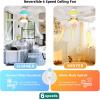 imageYITAHOME 60 Inch Ceiling Fan with Light and Remote 5 Blades with Crystal Rod Design Modern Chandelier Ceiling Fan with Reversible Quiet Motor Indoor Fan with 3 LED Color White ampampGoldWhite  Gold