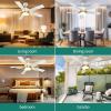imageYITAHOME 60 Inch Ceiling Fan with Light and Remote 5 Blades with Crystal Rod Design Modern Chandelier Ceiling Fan with Reversible Quiet Motor Indoor Fan with 3 LED Color White ampampGoldWhite  Gold