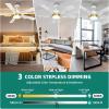 imageYITAHOME 60 Inch Ceiling Fan with Light and Remote 5 Blades with Crystal Rod Design Modern Chandelier Ceiling Fan with Reversible Quiet Motor Indoor Fan with 3 LED Color White ampampGoldWhite  Gold