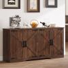 imageYITAHOME 62quot Farmhouse Buffet Cabinet with Storage Large Coffee Bar Cabinet Kitchen Sideboard with Adjustable Shelves for Living Room Entryway Kitchen Dark Walnut