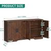imageYITAHOME 62quot Farmhouse Buffet Cabinet with Storage Large Coffee Bar Cabinet Kitchen Sideboard with Adjustable Shelves for Living Room Entryway Kitchen Dark Walnut