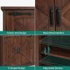 imageYITAHOME 62quot Farmhouse Buffet Cabinet with Storage Large Coffee Bar Cabinet Kitchen Sideboard with Adjustable Shelves for Living Room Entryway Kitchen Dark Walnut