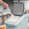 imageYITAHOME 65L117lbs Large Ingredient Storage Bins Commercial 11458 Gal Rice Flour Storage Container Organizer Storage Bin with Measuring Cup Scoop and Wheels for Kitchen White ampamp Black LidGray