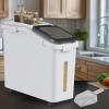 imageYITAHOME 65L117lbs Large Ingredient Storage Bins Commercial 11458 Gal Rice Flour Storage Container Organizer Storage Bin with Measuring Cup Scoop and Wheels for Kitchen White ampamp Black LidWhite