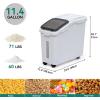 imageYITAHOME 65L117lbs Large Ingredient Storage Bins Commercial 11458 Gal Rice Flour Storage Container Organizer Storage Bin with Measuring Cup Scoop and Wheels for Kitchen White ampamp Black LidWhite