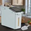 imageYITAHOME 65L117lbs Large Ingredient Storage Bins Commercial 11458 Gal Rice Flour Storage Container Organizer Storage Bin with Measuring Cup Scoop and Wheels for Kitchen White ampamp Black LidGray