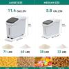 imageYITAHOME 65L117lbs Large Ingredient Storage Bins Commercial 11458 Gal Rice Flour Storage Container Organizer Storage Bin with Measuring Cup Scoop and Wheels for Kitchen White ampamp Black LidWhite