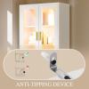 imageYITAHOME 65quot Tall White Bookshelf White Bookcase with Doors and Drawers Tall Bookshelf with MultiColor LED Lights Kitchen Pantry Storage Cabinet for Kitchen Living RoomWhite