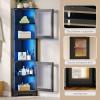imageYITAHOME 65quot Tall White Bookshelf White Bookcase with Doors and Drawers Tall Bookshelf with MultiColor LED Lights Kitchen Pantry Storage Cabinet for Kitchen Living RoomBlack