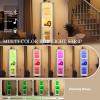 imageYITAHOME 65quot Tall White Bookshelf White Bookcase with Doors and Drawers Tall Bookshelf with MultiColor LED Lights Kitchen Pantry Storage Cabinet for Kitchen Living RoomWhite
