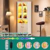 imageYITAHOME 65quot Tall White Bookshelf White Bookcase with Doors and Drawers Tall Bookshelf with MultiColor LED Lights Kitchen Pantry Storage Cabinet for Kitchen Living RoomWhite