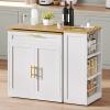imageYITAHOME 67 inch Kitchen Island with Seating ampamp Extendable Dining Table Mobile Storage Islands with 2 Chairs Rolling Expandable Island with Power Outlet 3Tier Spice Rack LShaped Cart BlackWhite Oak