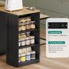 imageYITAHOME 67 inch Kitchen Island with Seating ampamp Extendable Dining Table Mobile Storage Islands with 2 Chairs Rolling Expandable Island with Power Outlet 3Tier Spice Rack LShaped Cart BlackBlack Oak