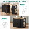 imageYITAHOME 67 inch Kitchen Island with Seating ampamp Extendable Dining Table Mobile Storage Islands with 2 Chairs Rolling Expandable Island with Power Outlet 3Tier Spice Rack LShaped Cart BlackBlack Oak