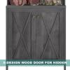 imageYITAHOME 67quot Tall Wine Bar Cabinet for Liquor and Glasses Farmhouse Freestanding Coffee Bar Cabinet with Glasses Racks  Storage Shelves WGlass Doors for Living Dining Room Hallway Dark Rustic OakRustic Charcoal Grey