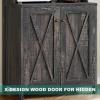 imageYITAHOME 67quot Tall Wine Bar Cabinet for Liquor and Glasses Farmhouse Freestanding Coffee Bar Cabinet with Glasses Racks  Storage Shelves WGlass Doors for Living Dining Room Hallway Dark Rustic OakDark Rustic Oak