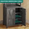imageYITAHOME 67quot Tall Wine Bar Cabinet for Liquor and Glasses Farmhouse Freestanding Coffee Bar Cabinet with Glasses Racks  Storage Shelves WGlass Doors for Living Dining Room Hallway Dark Rustic OakDark Grey