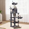 imageYITAHOME 708in Cat Tree Tower for Indoor Cats MultiLevel Cat Furniture with Scratching PostsCat Window Padded Plush PerchCozy BasketLadder for Kittens Pet Play House Light GrayDark Gray