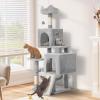 imageYITAHOME 708in Cat Tree Tower for Indoor Cats MultiLevel Cat Furniture with Scratching PostsCat Window Padded Plush PerchCozy BasketLadder for Kittens Pet Play House Light GrayLight Gray