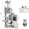 imageYITAHOME 708in Cat Tree Tower for Indoor Cats MultiLevel Cat Furniture with Scratching PostsCat Window Padded Plush PerchCozy BasketLadder for Kittens Pet Play House Light GrayLight Gray