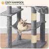 imageYITAHOME 708in Cat Tree Tower for Indoor Cats MultiLevel Cat Furniture with Scratching PostsCat Window Padded Plush PerchCozy BasketLadder for Kittens Pet Play House Light GrayLight Gray