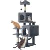 imageYITAHOME 708in Cat Tree Tower for Indoor Cats MultiLevel Cat Furniture with Scratching PostsCat Window Padded Plush PerchCozy BasketLadder for Kittens Pet Play House Light GrayDark Gray