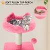 imageYITAHOME 708in Cat Tree Tower for Indoor Cats MultiLevel Cat Furniture with Scratching PostsCat Window Padded Plush PerchCozy BasketLadder for Kittens Pet Play House Light Graypink