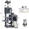 imageYITAHOME 708in Cat Tree Tower for Indoor Cats MultiLevel Cat Furniture with Scratching PostsCat Window Padded Plush PerchCozy BasketLadder for Kittens Pet Play House Light GrayDark Gray