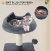 imageYITAHOME 708in Cat Tree Tower for Indoor Cats MultiLevel Cat Furniture with Scratching PostsCat Window Padded Plush PerchCozy BasketLadder for Kittens Pet Play House Light GrayDark Gray