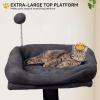 imageYITAHOME 708in Cat Tree Tower for Indoor Cats MultiLevel Cat Furniture with Scratching PostsCat Window Padded Plush PerchCozy BasketLadder for Kittens Pet Play House Light GrayDark Gray