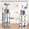 imageYITAHOME 708in Cat Tree Tower for Indoor Cats MultiLevel Cat Furniture with Scratching PostsCat Window Padded Plush PerchCozy BasketLadder for Kittens Pet Play House Light GrayLight Gray