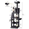 imageYITAHOME 708in Cat Tree Tower for Indoor Cats MultiLevel Cat Furniture with Scratching PostsCat Window Padded Plush PerchCozy BasketLadder for Kittens Pet Play House Light GrayDark Gray